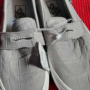 Vans Gray Croc-Textured Men's Slip-Ons